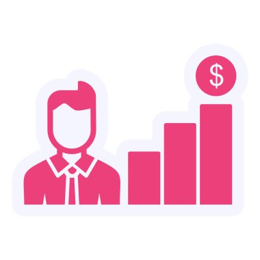 business man with financial chart icon vector illustration design. Broker 