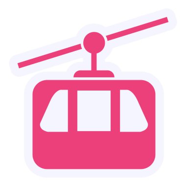 kablo araba ikonu vektör illüstrasyonu