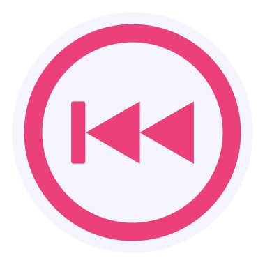 Geriye doğru. Web simgesi basit illüstrasyon