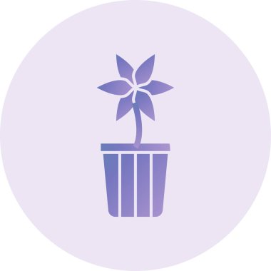 simple icon of floral plant, flower 