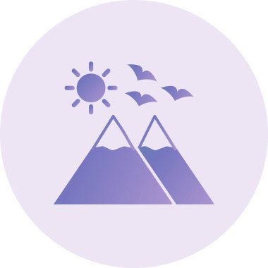 dağ simgesi, vektör illüstrasyonu