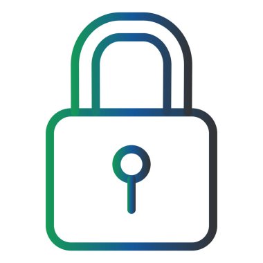 Asma kilit. Web simgesi basit illüstrasyon