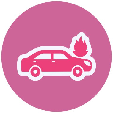 Otomobil Ateş Vektörü Kabartma Simgesi Tasarımı 