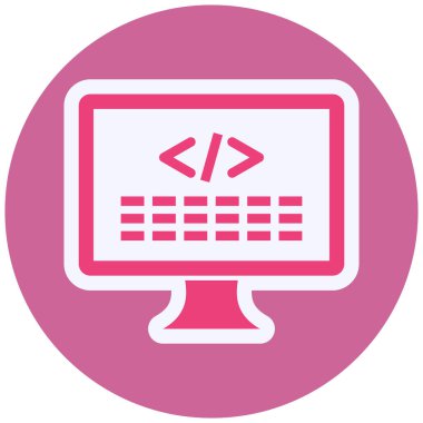 Kodlama. Web simgesi basit illüstrasyon 