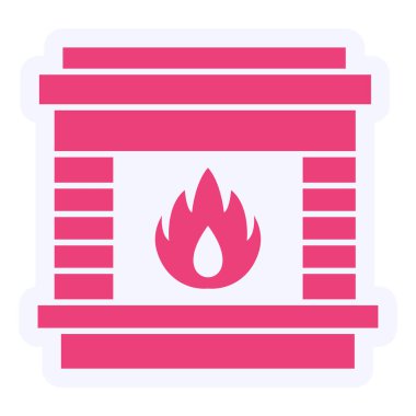Fireplace icon, simple web illustration 