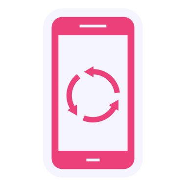 mobile phone with Update icon, vector illustration