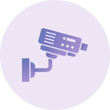 Güvenlik kamerası ikon vektörü. İnce çizgi işareti. izole edilmiş sınır sembolü çizimi