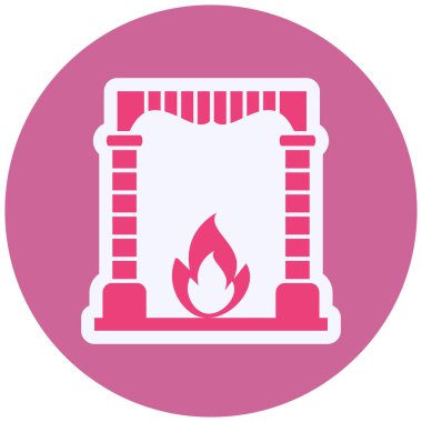 Fireplace web icon vector illustration