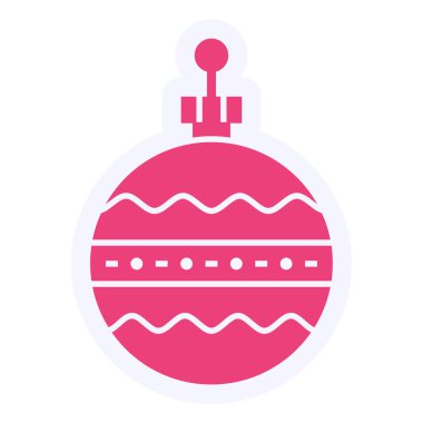 Noel topu ikonu vektör illüstrasyonu