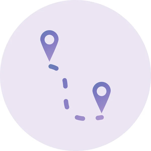 Map Pin Simple Design Route — Vector de stock