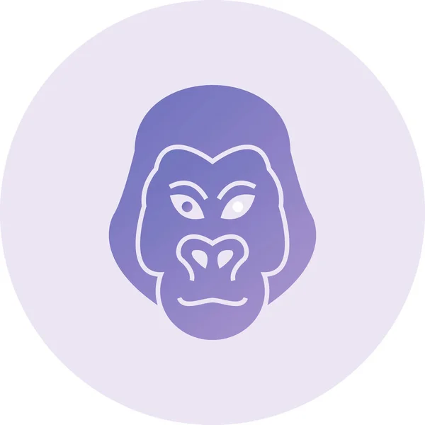 Gorilla Web Icon Vector Illustration —  Vetores de Stock