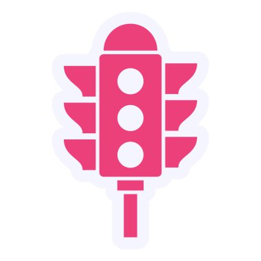 Trafik ışığı düz simgesi, vektör illüstrasyonu