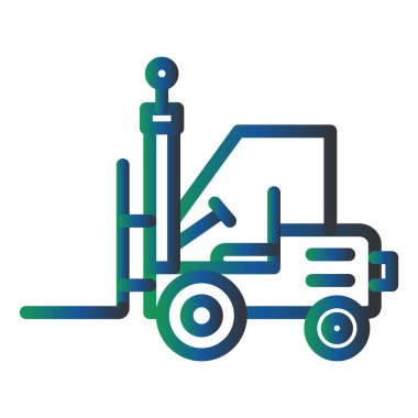 Forklift kamyonu. Basit illüstrasyon 