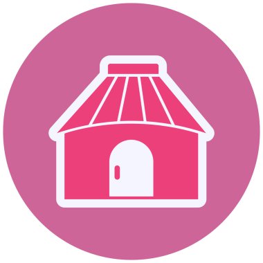 Yurt. Web simgesi basit illüstrasyon