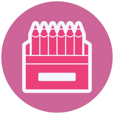 Renkli Kalemler Vektör Şekil Simgesi Tasarımı