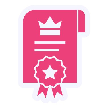 Sertifika ikonu vektör illüstrasyonu