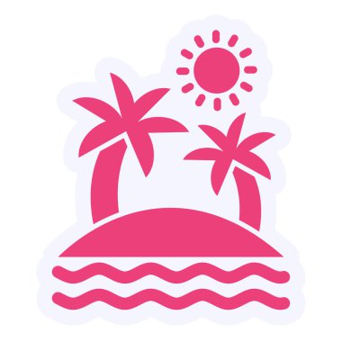 summer beach, Island vector flat icon
