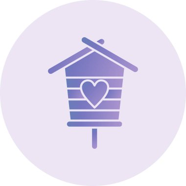illustration icon of Birdhouse with heart 