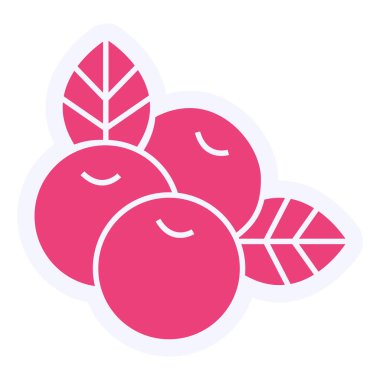 cranberry icon, simple illustration graphic design