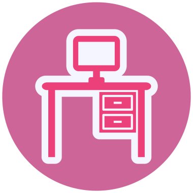 Computer Table web icon vector illustration