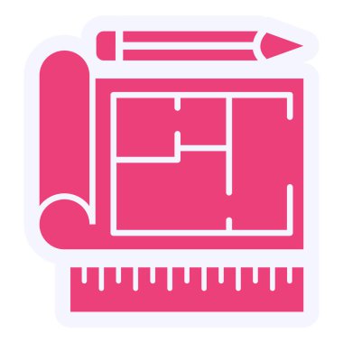 vector illustration of construction and education icon. House Plan