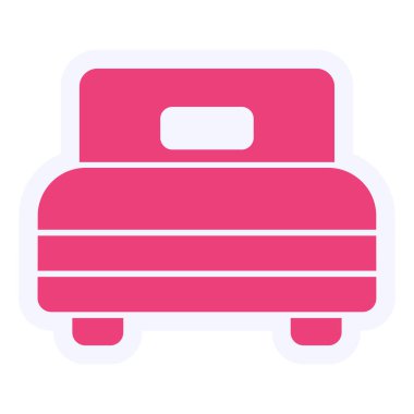 Tek yatak simgesinin vektör illüstrasyonu