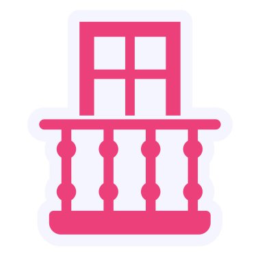 Balkon simgesinin vektör illüstrasyonu