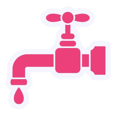 Musluk Vektörü Kabartma Simgesi Tasarımı 