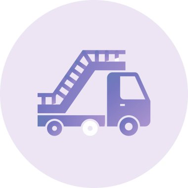 Merdiven kamyonu. Web simgesi basit illüstrasyon