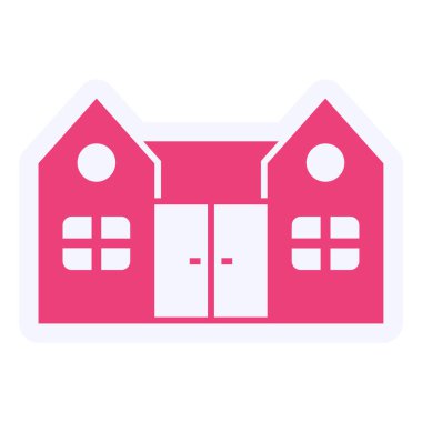 Bina. Web simgesi basit illüstrasyon