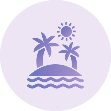 summer beach, Island vector flat icon