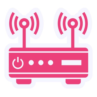 WiFi yönlendirici kutsal kişilerin resmi, vektör çizim