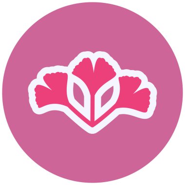 Ginkgo. Web simgesi basit illüstrasyon