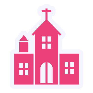 Kiliseye. Web simgesi basit tasarım