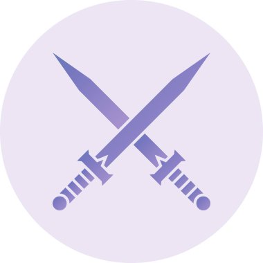 Kılıç Vektörü Şekil Simgesi Tasarımı 