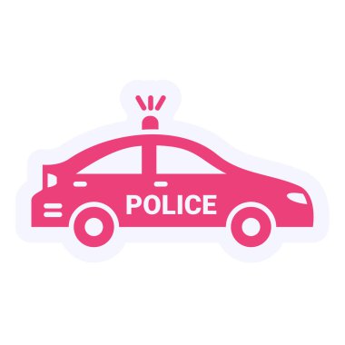 Police Car vector icon modern simple illustration