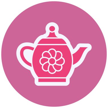 Çaydanlık. Web simgesi basit tasarım