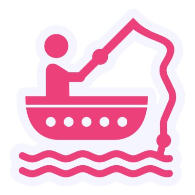 Balık tutmak. Web simgesi basit illüstrasyon