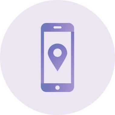 mobile application location, gps icon, web illustration