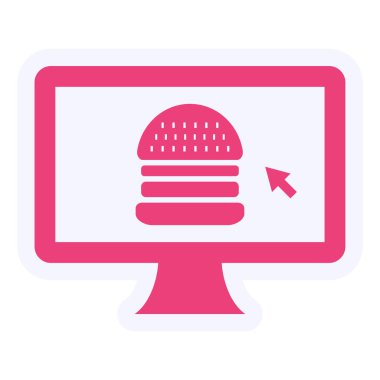 Çevrimiçi Gıda Vektörü Kabartma Simgesi Tasarımı