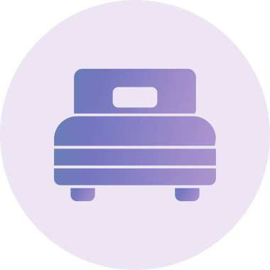 Tek yatak simgesinin vektör illüstrasyonu