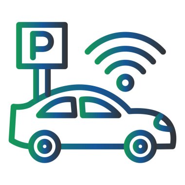 Çevrimiçi Park Vektörü Kabartma Simgesi Tasarımı