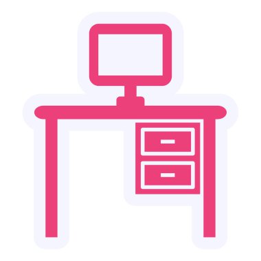 Computer Table web icon vector illustration