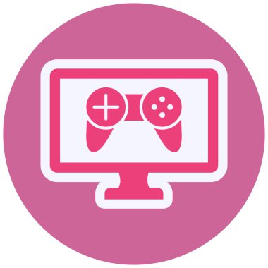 Çevrimiçi Oyun Vektörü Glyph Simgesi Tasarımı 