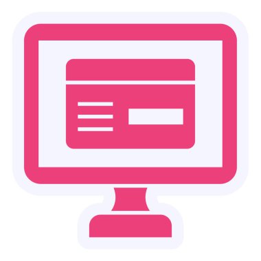 Çevrimiçi Ödeme Vektörü Glyph Simgesi Tasarımı