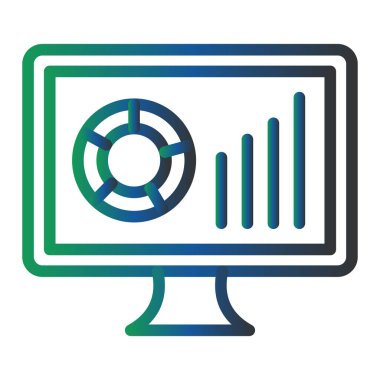 monitor with graph icon. vector illustration. Dashboard