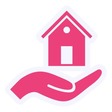 İpotek. Web simgesi basit illüstrasyon