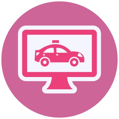 Çevrimiçi Taksi Vektörü Kabartma Simgesi Tasarımı