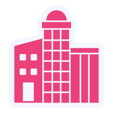 Bina. Web simgesi basit illüstrasyon