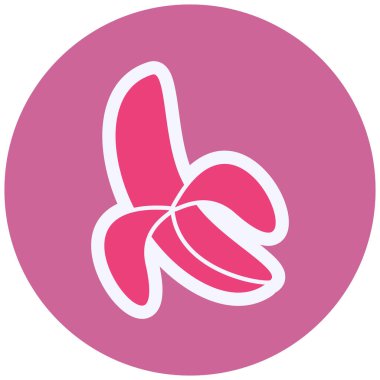 Muz Vektörü Kabartma Simgesi Tasarımı 